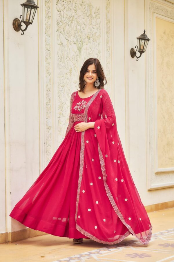 Pink Color Designer Festival Wear Gown - Image 2
