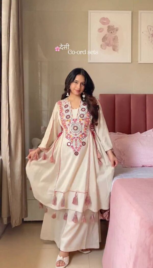White Rakhi Special Designer Co-ord - Image 2