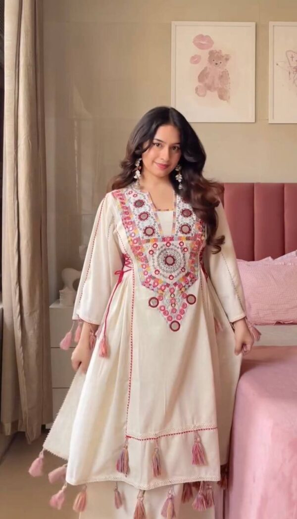 White Rakhi Special Designer Co-ord - Image 3