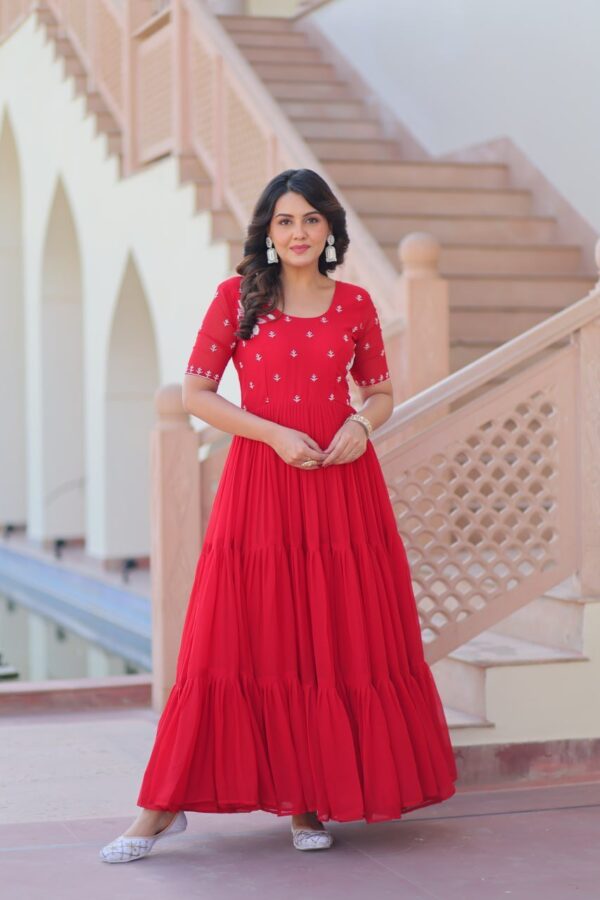 Lovely Red Color Long Gown - Image 2