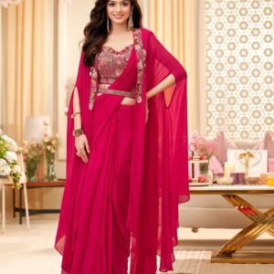 Maroon Banarasi Soft Silk Jacquard Saree With Blouse Piece